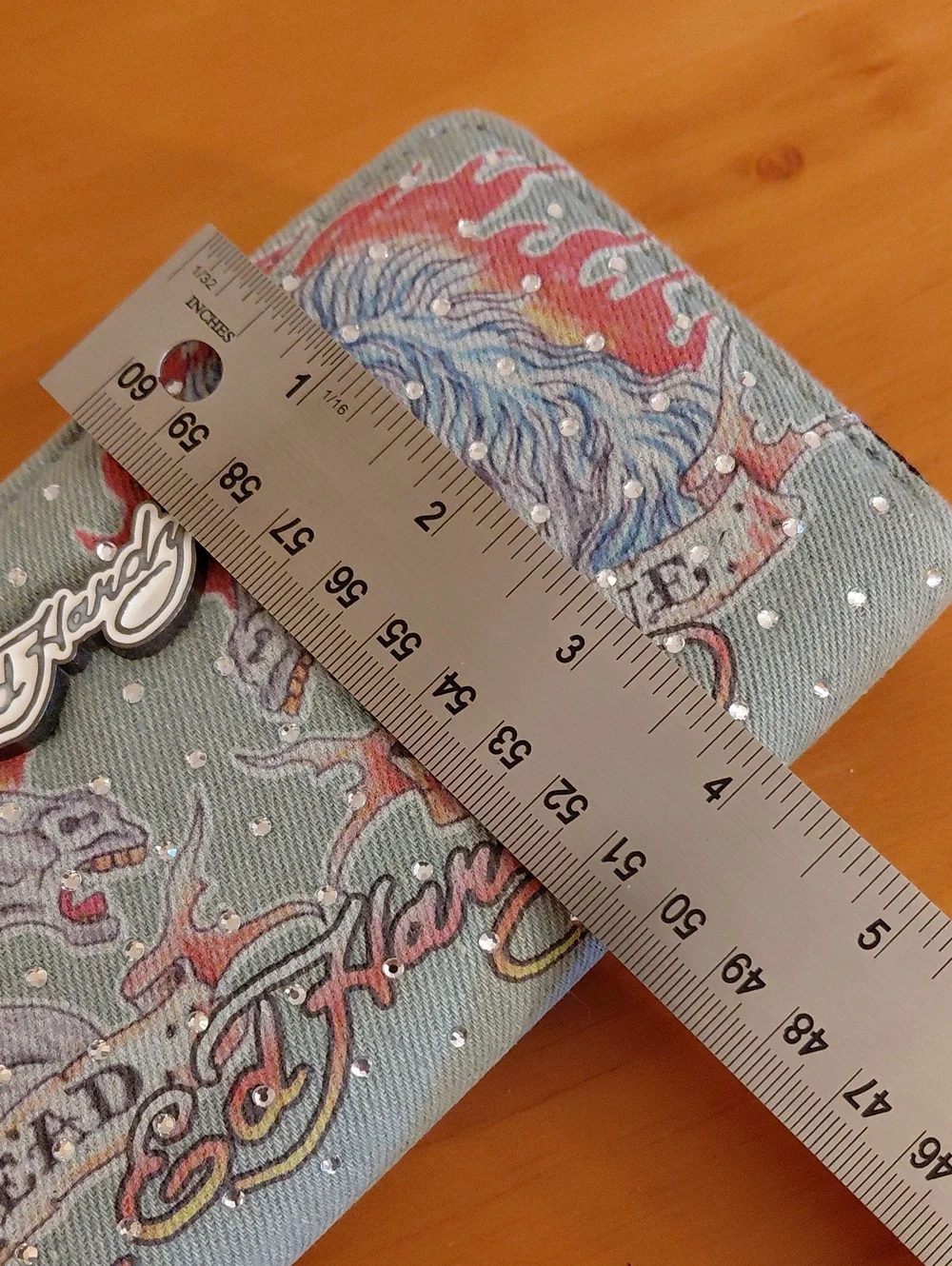 Ed Hardy Lt Blue Zip Wallet NWT Cute